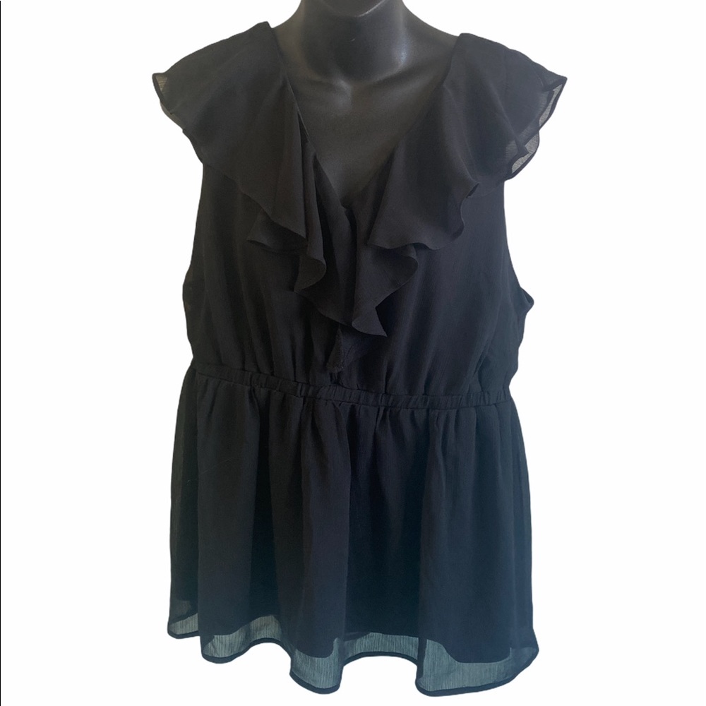 Torrid Black Ruffle Tank Top Blouse